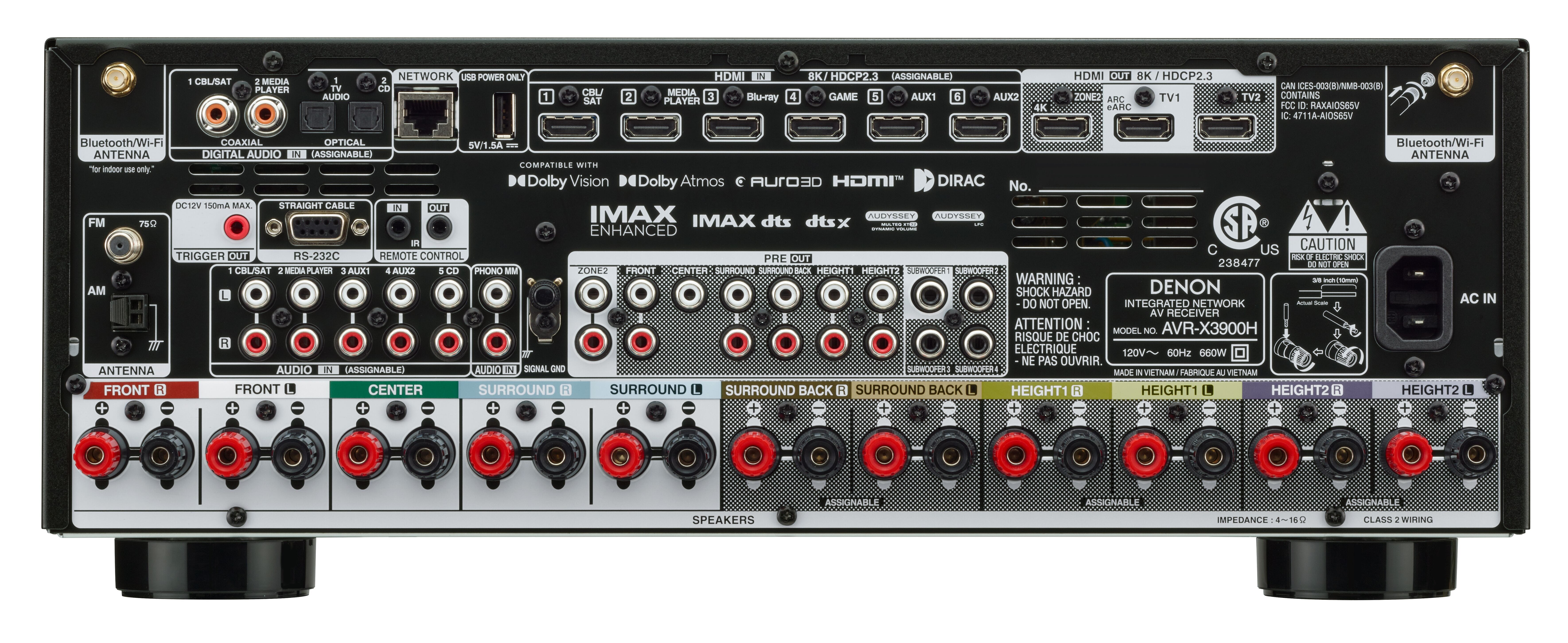 Denon - AVR-X3900H 9.4-Channel 8K AV Surround Receiver - Music Direct