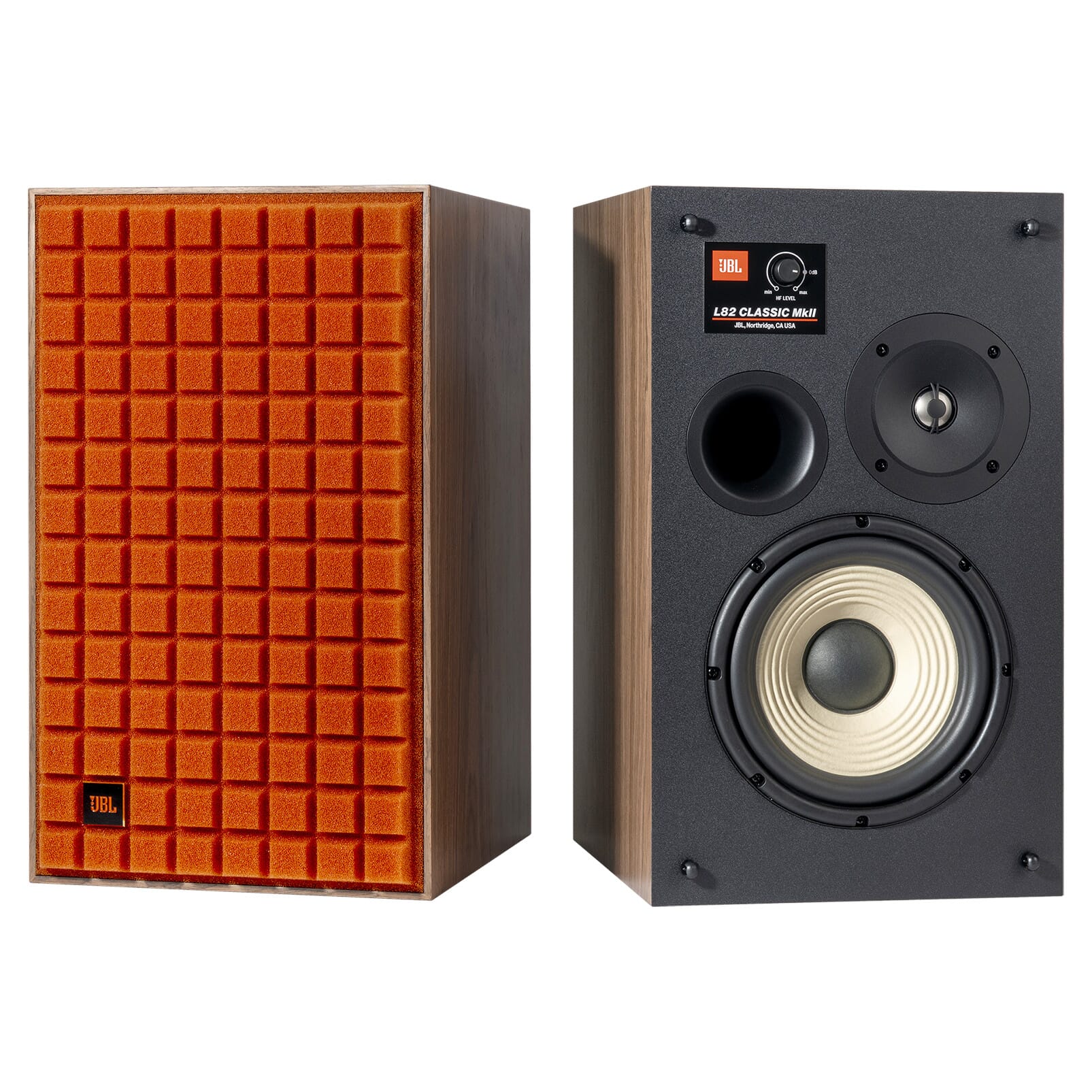 JBL - L82 Classic MkII Bookshelf Speakers (Orange Grilles, Pair
