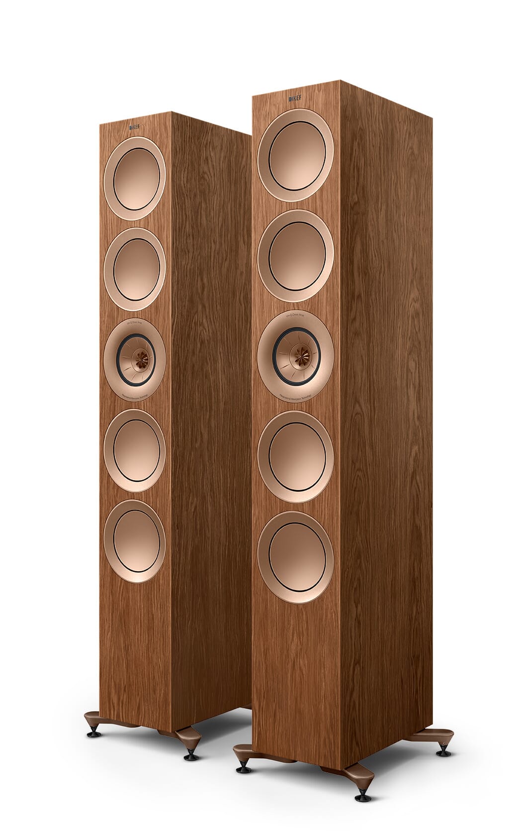 KEF - R11 Meta Floor-Standing Speaker (Walnut, Each) **OPEN BOX