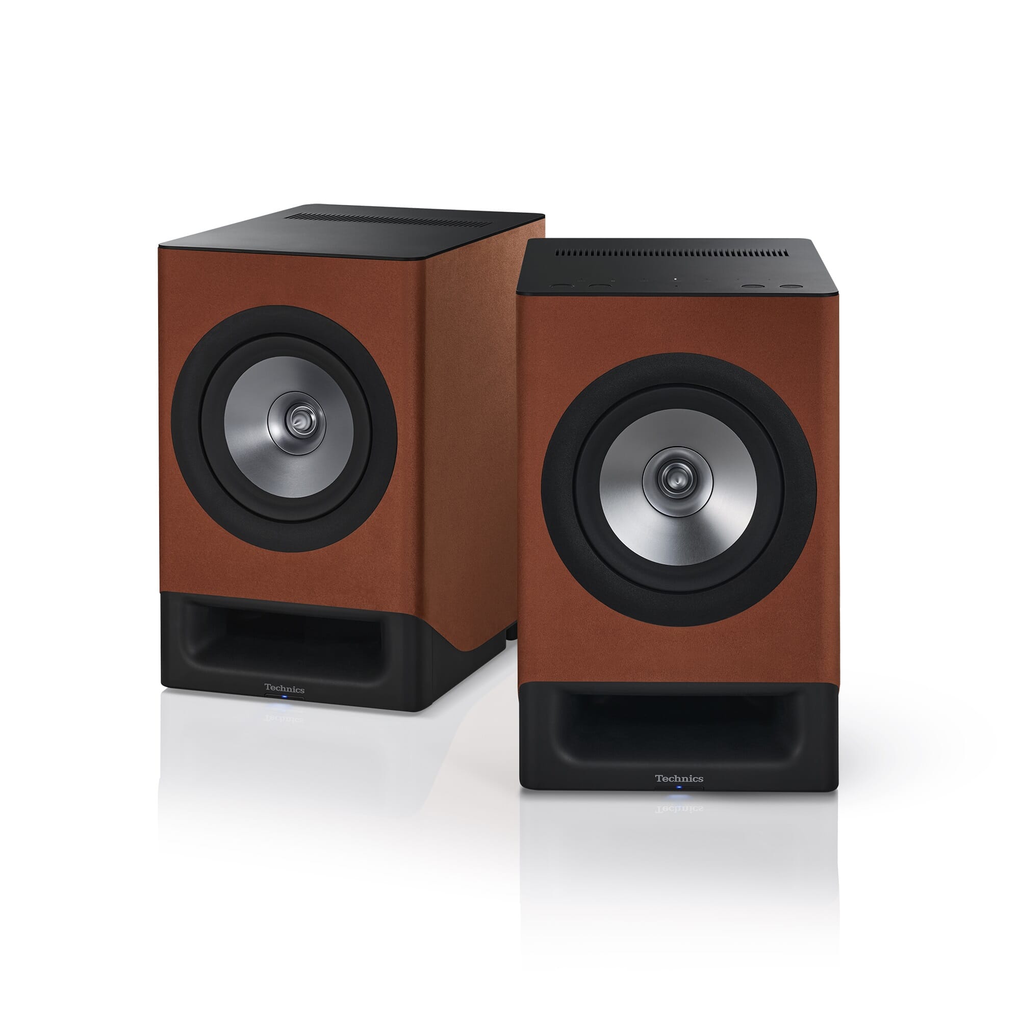 Technics - SC-CX700 Wireless Bookshelf Speakers (Terracotta Brown