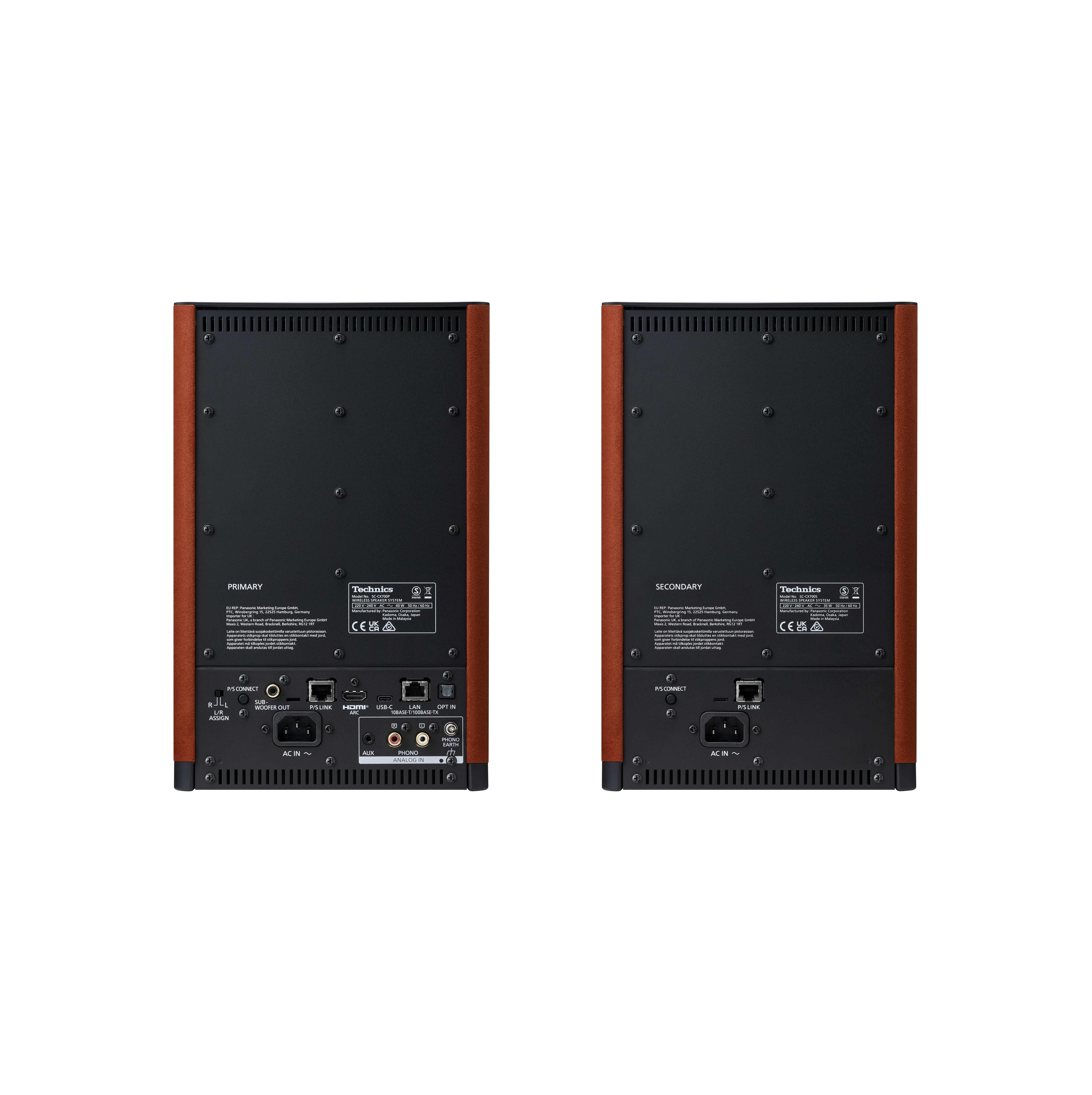 Technics - SC-CX700 Wireless Bookshelf Speakers (Terracotta Brown