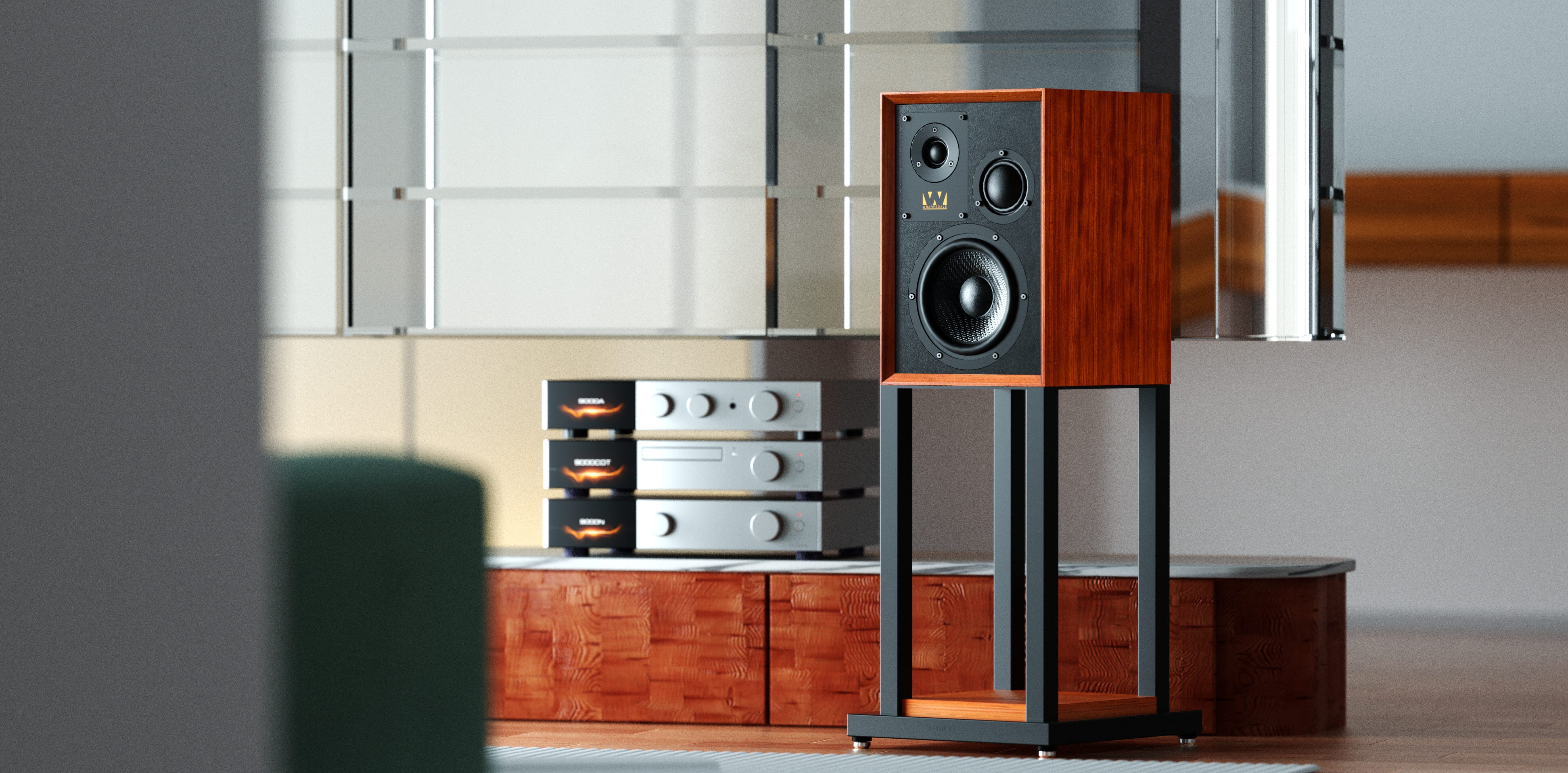 Wharfedale - Super Denton Bookshelf Speakers (Red Mahogany, Pair