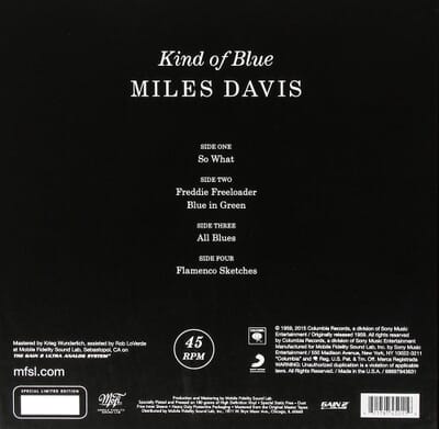 Miles Davis - Kind Of Blue (Numbered 180g 45RPM Vinyl 2LP Box Set 